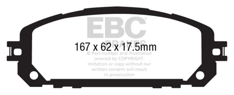 EBC — EBC 13+ Jeep Cherokee 3.2 Ultimax2 Front Brake Pads
Disc Brake Pad - view 1