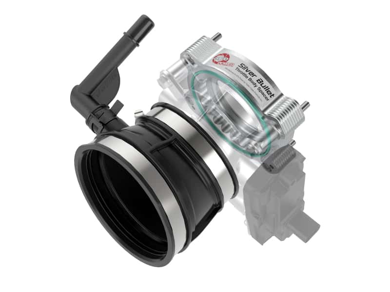 aFe — aFe 2020 Vette C8 Silver Bullet Aluminum Throttle Body Spacer Works w/ Factory Intake Only - Silver
Throttle Body Spacer - view 1