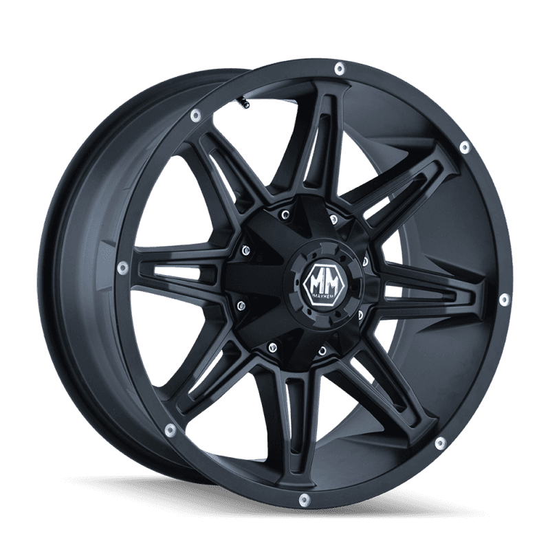 Mayhem — Mayhem 8090 Rampage 18x9 / 6x135 BP / 18mm Offset / 106mm Hub Matte Black Wheel
MAYHEM 8090 - view 1