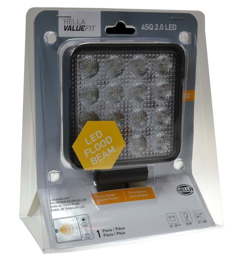 Hella — Hella ValueFit LED Work Lamps 4SQ 2.0 LED MV CR BP - view 12