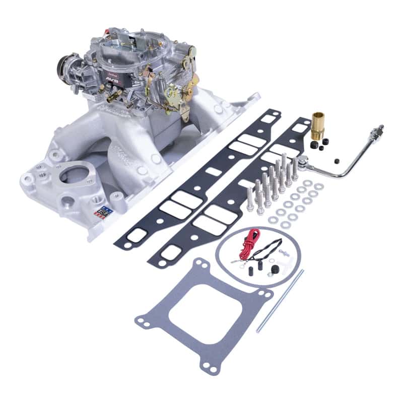Edelbrock — Edelbrock Manifold And Carb Kit Performer RPM Air-Gap Small Block Chrysler Natural Finish
POWER PKG - view 1