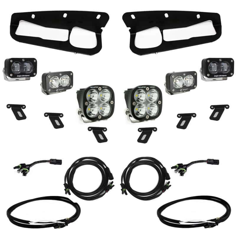 Baja Designs — Baja Designs 21-22 Ford Bronco w/Steel Bumper S2 SAE Sportsmen Fog Pkt Light Kit w/Upfitter - Clear - view 1
