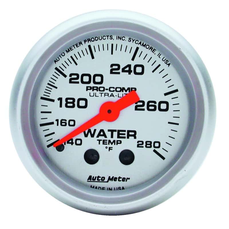 AutoMeter — Autometer Ultra-Lite 52mm 140-280 Deg F Mechanical Water Temp Gauge - White
2" WATER TEMP, 140-2 - view 1