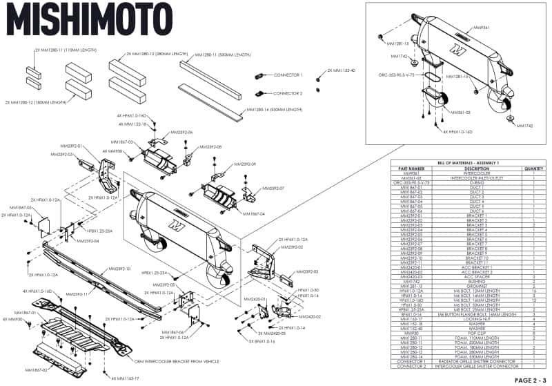 Mishimoto — Mishimoto 21+ Bronco 2.3L High Mount INT Kit BK Core BK Pipes - view 11