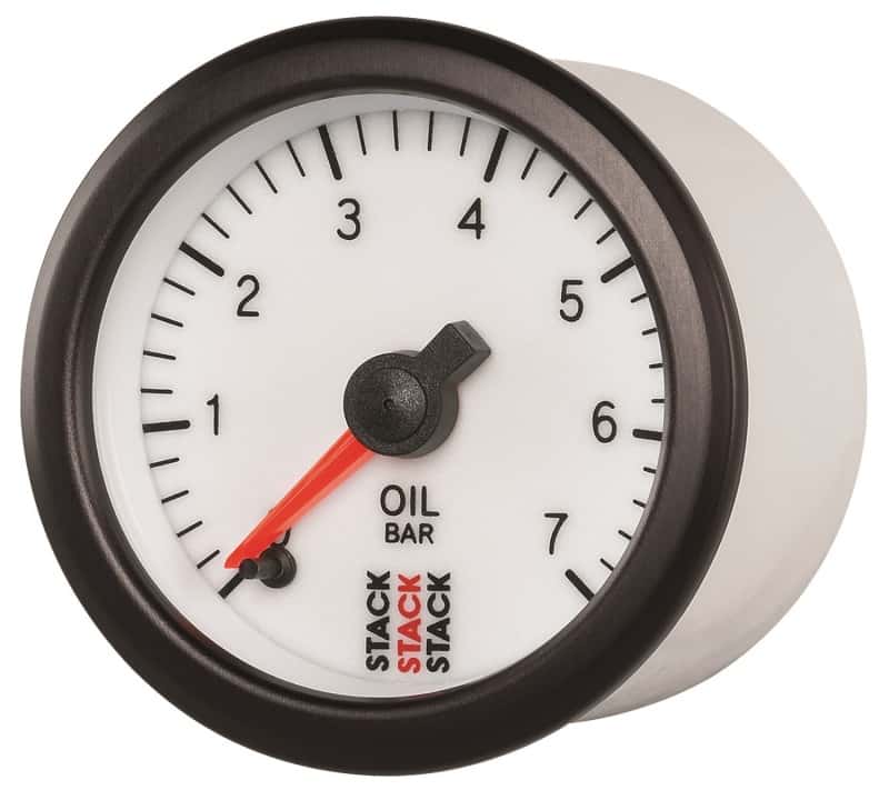 AutoMeter — Autometer Stack 52mm 0-7 Bar M10 Male Pro Stepper Motor Oil Pressure Gauge - White
Ga OP ProStpr W 7Bar - view 2