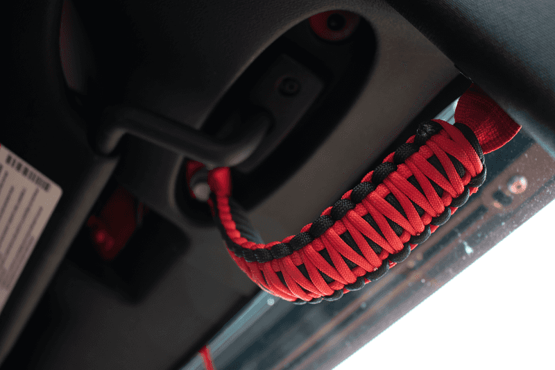 Fishbone Offroad — Fishbone Offroad 07-18 Wrangler JK A Pillar Sound Bar Red Paracord Grab Handles - view 2