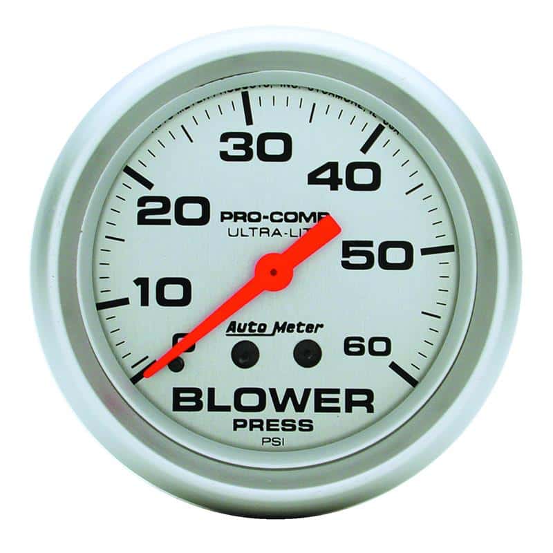 AutoMeter — Autometer Ultra-Lite 2-5/8in Blower Pressure Gauge - 60PSI / Mechanical
2-5/8" BLOWER PRESS, - view 2