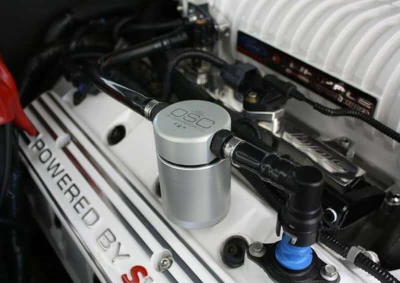 J&L — J&L 07-14 Ford Mustang GT500 Passenger Side Oil Separator 3.0 - Clear Anodized
Oil Separator - view 3