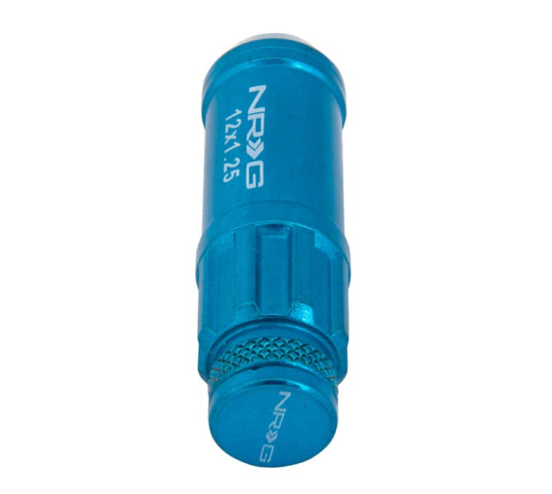 NRG — NRG 700 Series M12 X 1.25 Steel Lug Nut w/Dust Cap Cover Set 21 Pc w/Locks & Lock Socket - Blue - view 5