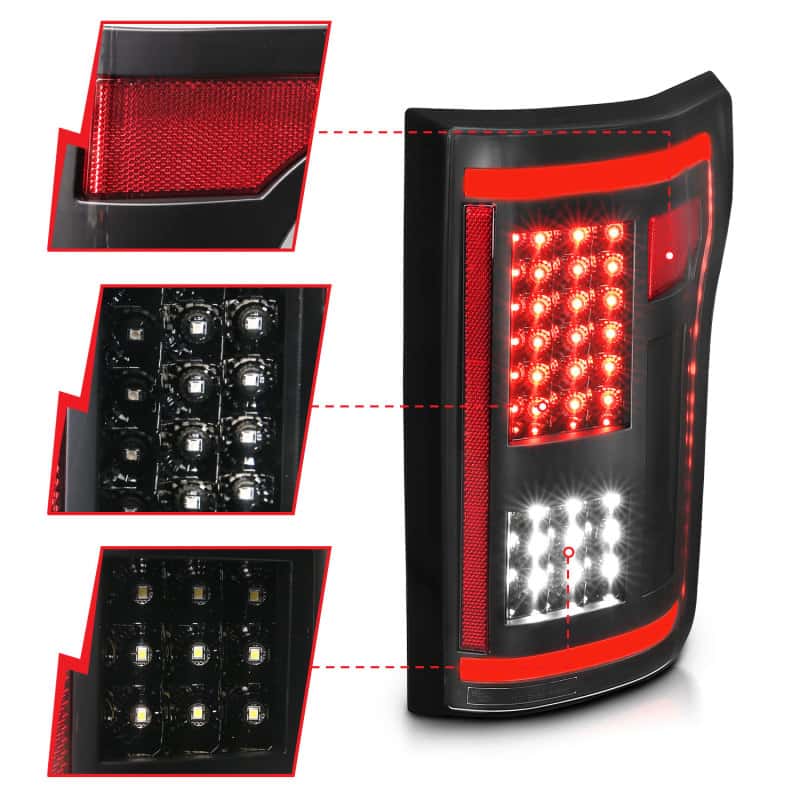 ANZO — ANZO 2015-2017 Ford F-150 LED Taillights Black
Tail Light Set
LED Taillights - view 4