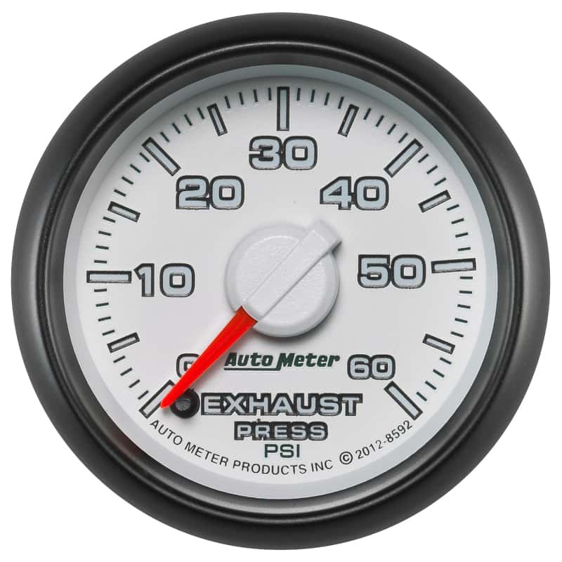 AutoMeter — AutoMeter Gauge Exhaust Press. 2-1/16in. 60PSI Stepper Motor Ram Gen 3 Factory Match
2-1/16" EXHAUST PRES - view 1