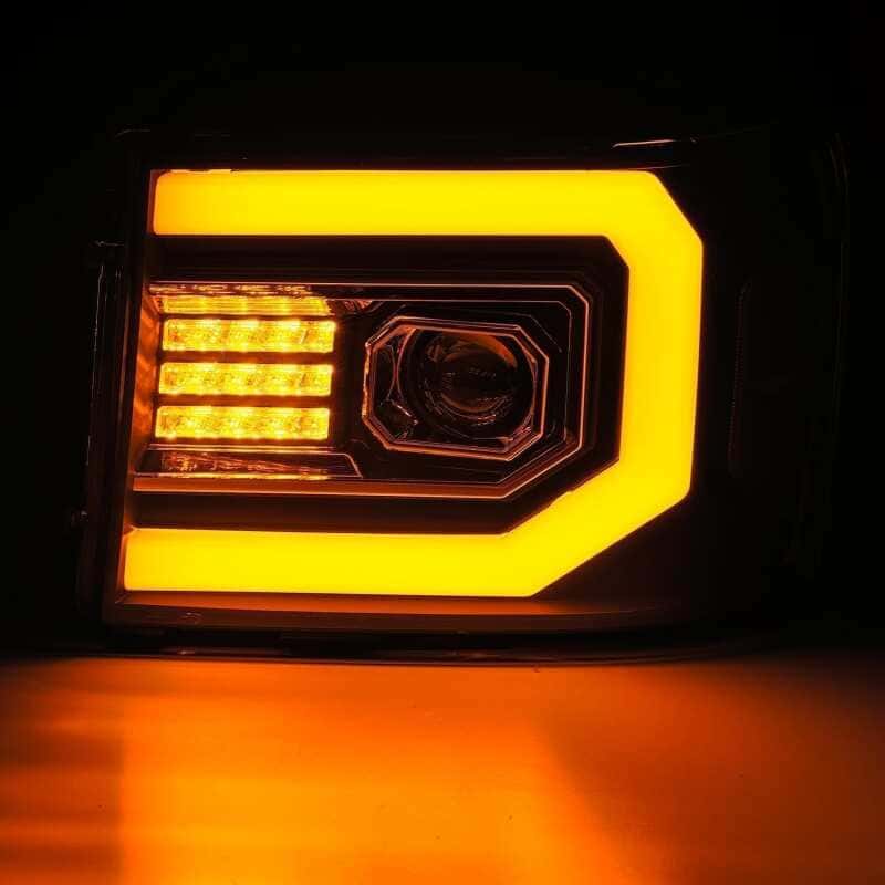 AlphaRex — AlphaRex 07-13 GMC Sierra 1500 (No Clsc) LUXX-Series LED Proj HL Chrome w/Actv Lgt & Seq.Sig / DRL
Projector Headlights - view 5