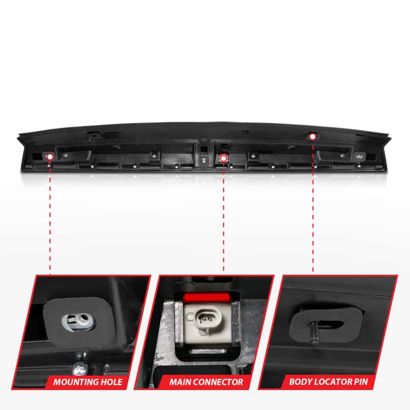 ANZO — ANZO 2007-2014 Chevrolet Suburban 1500 LED 3rd Brake Light Black Housing Smoke Lens w/ Spoiler 1pc
3rdBrkLghtAssy - view 5