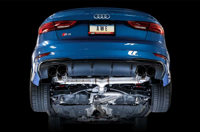 AWE Tuning — AWE Tuning Audi 8V S3 Track Edition Exhaust w/Diamond Black Tips 102mm
Track Exhaust - view 3