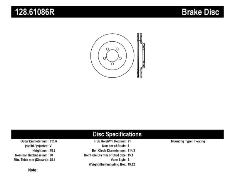 Stoptech — StopTech Power Slot 05-10 Mustang GT V8-4.6L Front Right Drilled Rotor
Cross Drilled Rotor - view 3