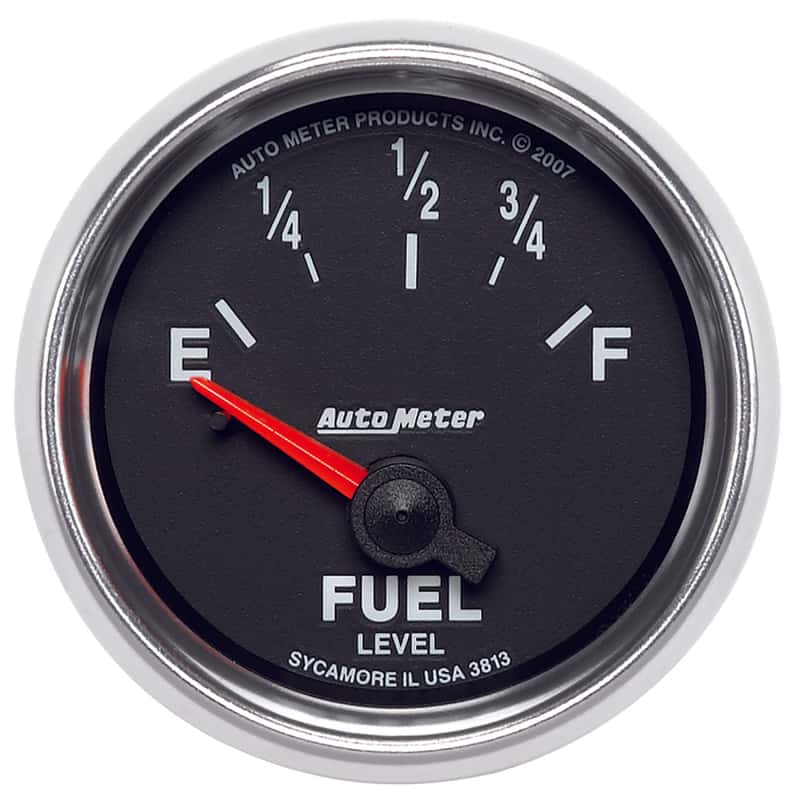 AutoMeter — Autometer GS 52mm 0-90 ohms Short Sweep Electronic Fuel Level GM Gauge
2-1/16" FUEL LEVEL, - view 1