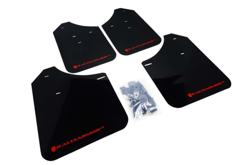 Rally Armor — Rally Armor 02-07 Subaru WRX/STI/RS/2.5i (Wagons Req. Mod.) Black UR Mud Flap w/Red Logo
Mud Flap - view 1