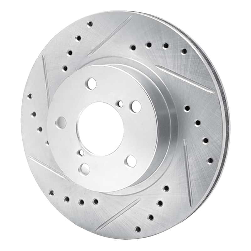R1 Concepts — R1 90-01 Subaru Impreza Front Left Drilled & Slotted Silver Brake Rotor
R1 Brake Rotor Drill - view 2