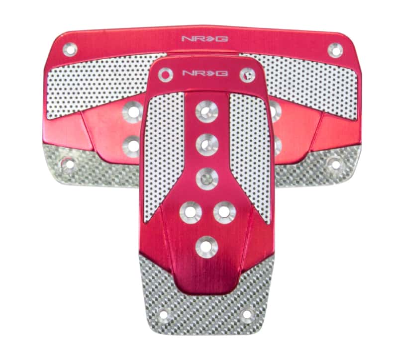 NRG — NRG Aluminum Sport Pedal A/T - Red w/Silver Carbon - view 2