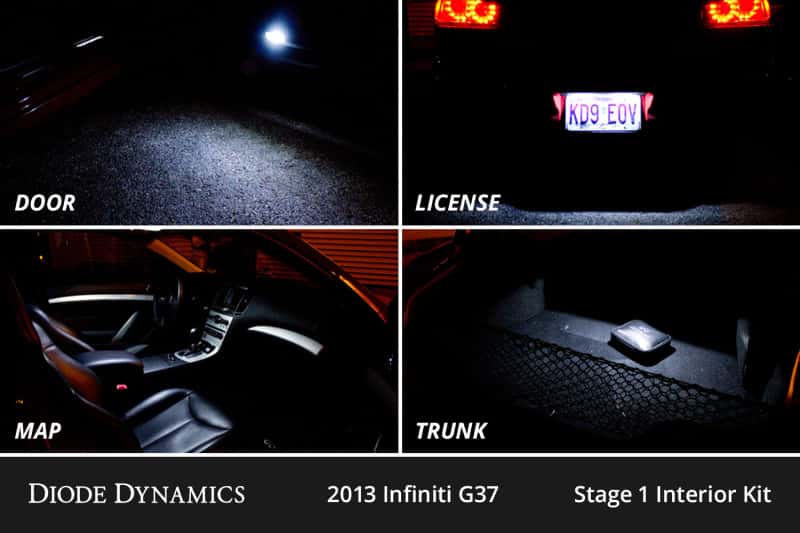 Diode Dynamics — Diode Dynamics 07-15 Infiniti G37 Sedan Interior LED Kit Cool White Stage 1 - view 4