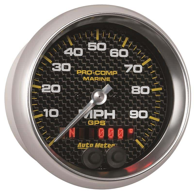 AutoMeter — Autometer Marine Carbon Fiber 3-3/8in 100MPH GPS Speedometer Gauge
3.4" SPD GPS 100 MCF - view 3