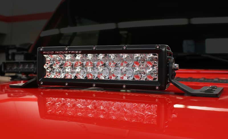 Go Rhino — Go Rhino 18-20 Jeep Wrangler JL/JLU/Gladiator JT Light Mount - 10in Double Row
Center Hood Mount - view 5