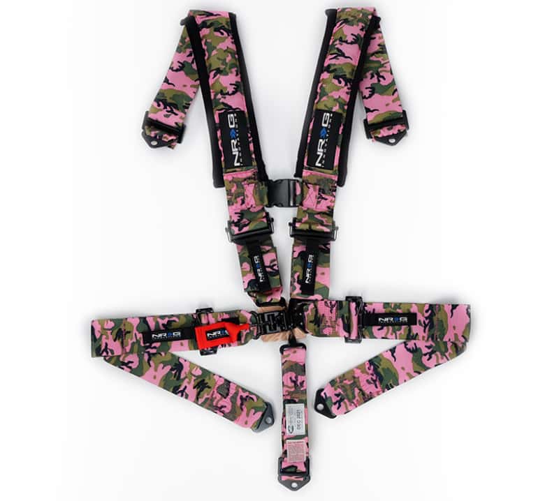 NRG — NRG SFI 16.1 5pt 3in. Seat Belt Harness/ Latch Link - Pink Camo - view 1