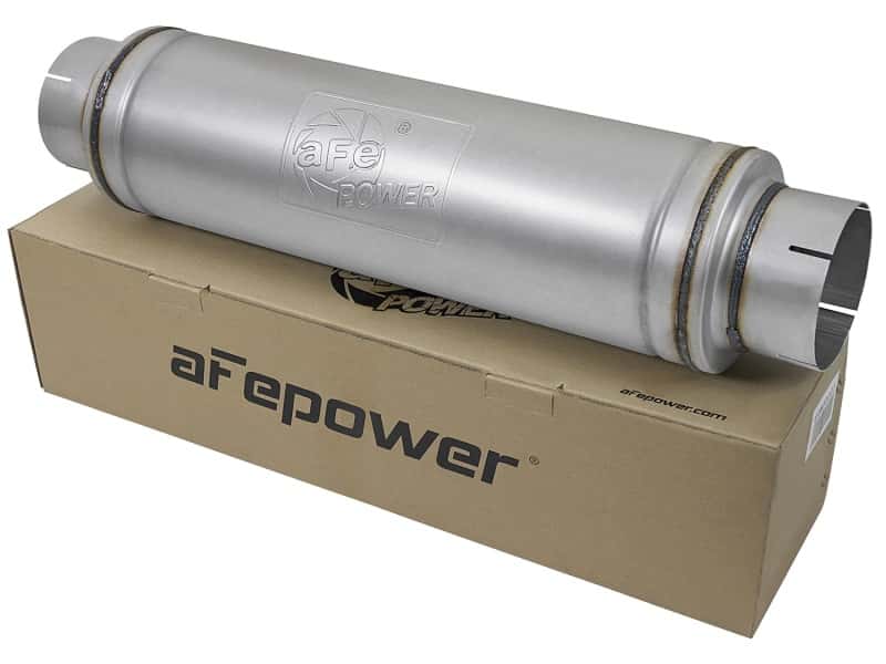 aFe — aFe ATLAS Aluminized Steel Muffler 5in Center/Center 24in L x 7in Diameter - Round Body
Aluminized Muffler - view 5