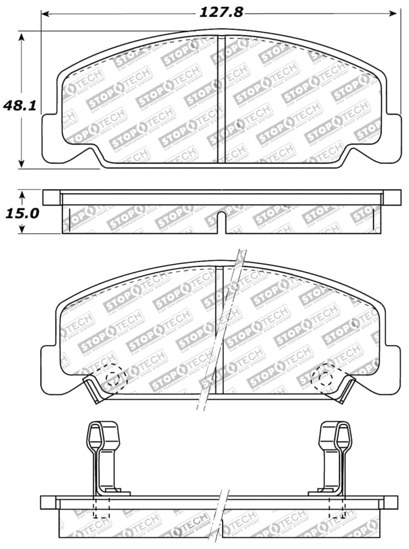Stoptech — StopTech Performance 93-00 Honda Civic DX w/ Rr Drum Brakes Front Brake Pads
Sprt Brk Pad W/Hdwr - view 9