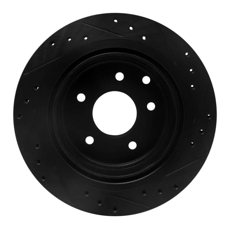 R1 Concepts — R1 93-01 Infiniti Q45 Rear Left Drilled & Slotted Black Brake Rotor
R1 Brake Rotor Drill - view 5