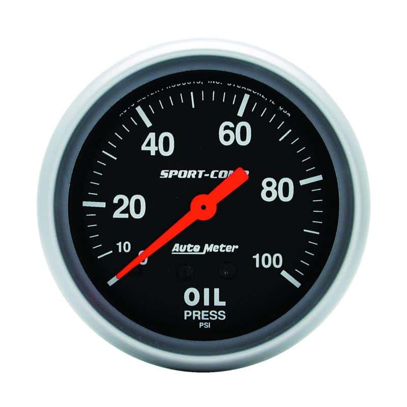 AutoMeter — Autometer Sport-Comp 66.7mm 0-100 PSI, Mechanical Oil Pressure
2-5/8" OIL PRESS, 0- - view 2