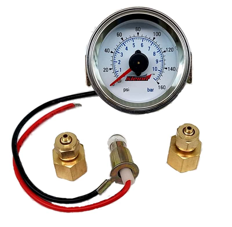 Kleinn Air Horns — Kleinn Panel Mount/ Illuminated/ 160 PSI/ Dual Needle Air Pressure Gauge - view 2