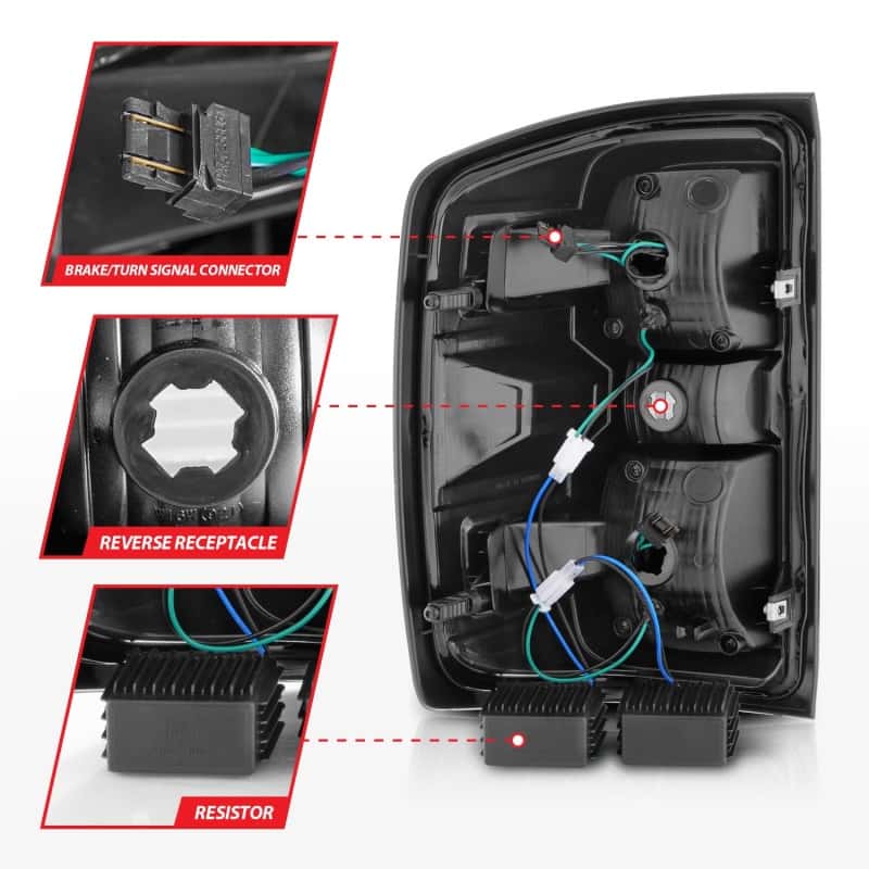 ANZO — ANZO 15-19 Chevy Silverado 2500HD/3500HD (Factory Halogen Only) LED Tail Lights Black w/Clear Lens
Tail Light Set - view 5