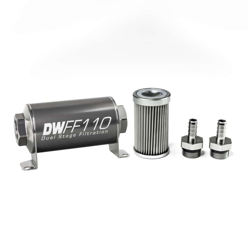 DeatschWerks — DeatschWerks Stainless Steel 3/8in 10 Micron Universal Inline Fuel Filter Housing Kit (110mm)
Filtration - view 2