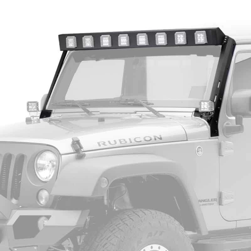 Go Rhino — Go Rhino 07-18 Jeep Wrangler JK WLF Windshield Light Mount Frame - Eight Cube Lights
WLF 8 Dually - view 1