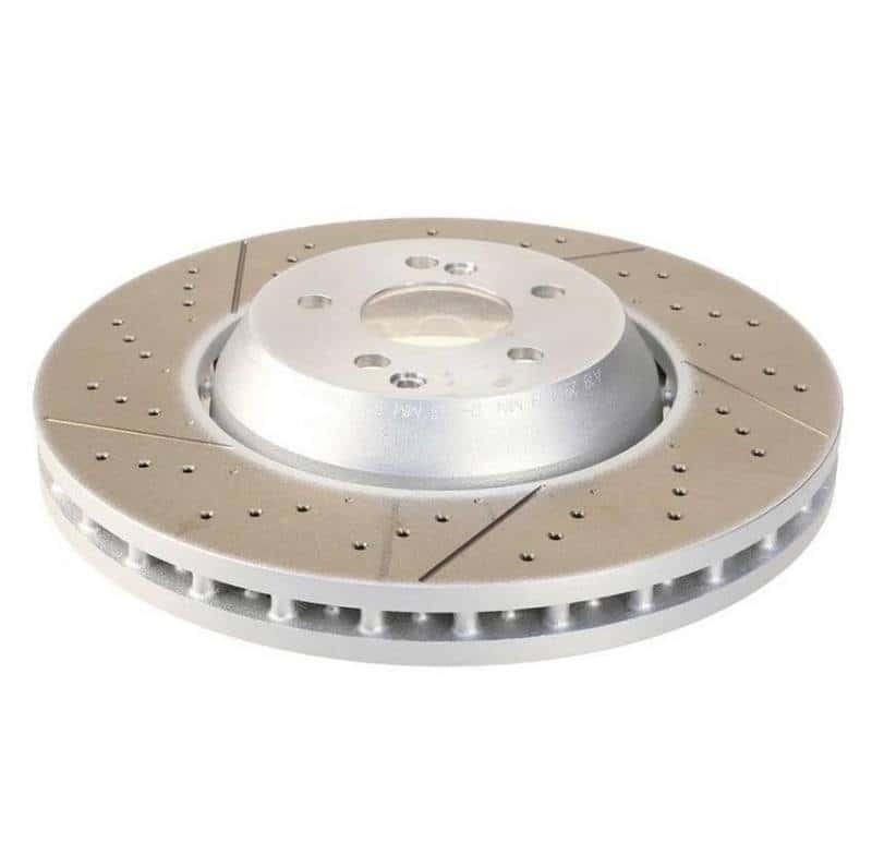 SHW Performance — SHW 05-17 Subaru WRX STi 2.5L Front Drilled-Slotted Lightweight Brake Rotor (26300FE070) - view 2