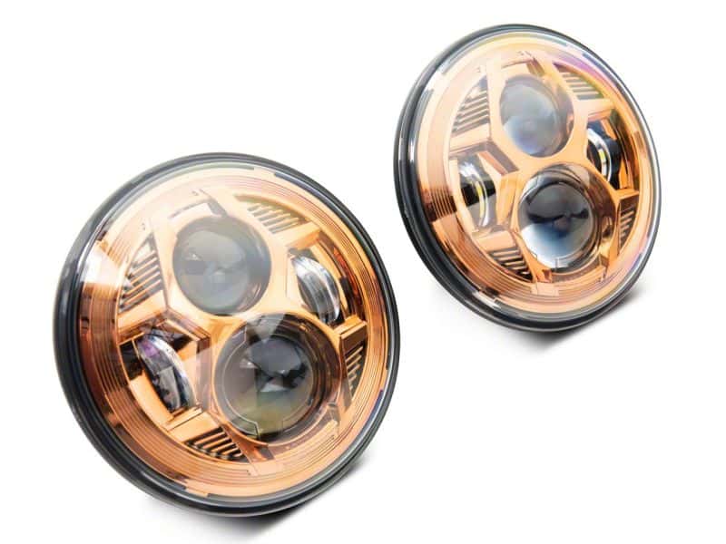Raxiom — Raxiom 07-18 Jeep Wrangler JK 7-In LED Headlights Orange Housing- Clear Lens
Headlights - view 2