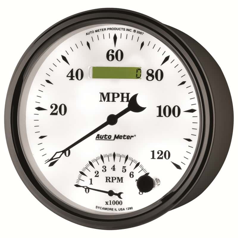 AutoMeter — AutoMeter Gauge Tach/Speedo 5in. 120MPH & 8K RPM Elec. Program Old Tyme White II
5" TACH/SPEEDO COMBO - view 9