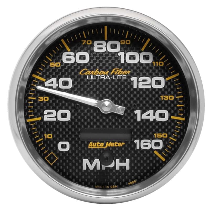 AutoMeter — Autometer Carbon Fiber Series 5-inch 160 MPH Elec. Programmable Speedometer
GA 5" SPD ELEC CF - view 1