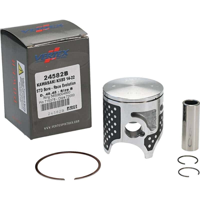 Vertex Pistons — Vertex Piston 14-24 Kawasaki KX 85 85cc Cast Race Evolution Piston Kit - view 2