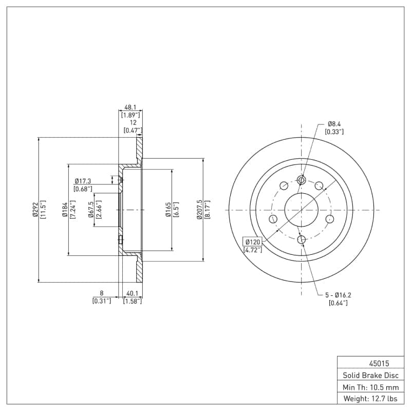 DFC — DFC 11-16 Buick Regal Rear GeoSPEC Coated Rotor
DFC Brake Rotor - view 6