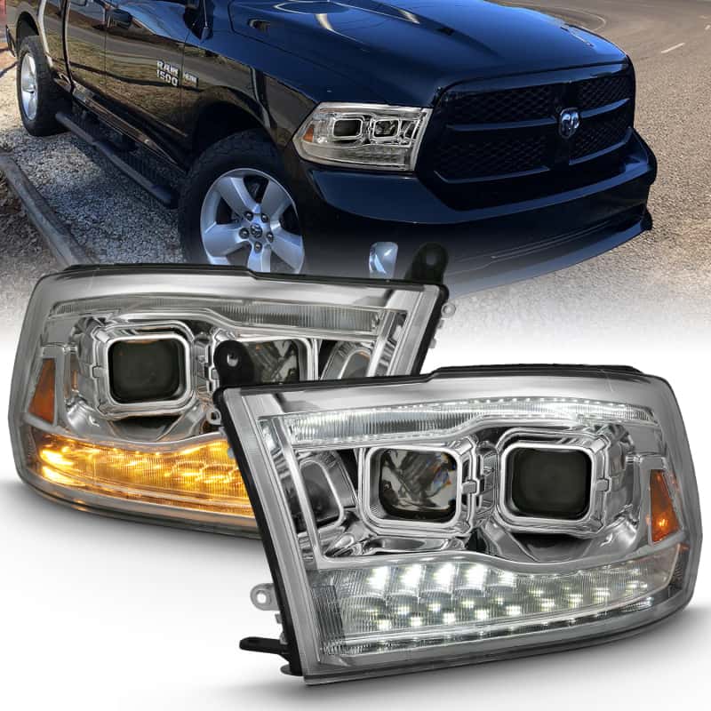 ANZO — ANZO 2009-2018 Dodge Ram 1500 Projector H.L. Switchback Chrome Amber
Head Light Set
HdLtSet - view 2