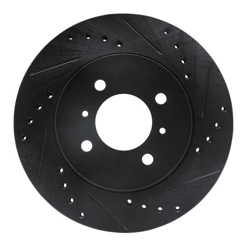 R1 Concepts — R1 98-07 Mitsubishi Lancer Front Right Drilled & Slotted Black Brake Rotor
R1 Brake Rotor Drill - view 1