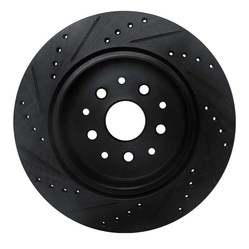 R1 Concepts — R1 93-98 Toyota Supra Rear Right Drilled & Slotted Black Brake Rotor
R1 Brake Rotor Drill - view 5