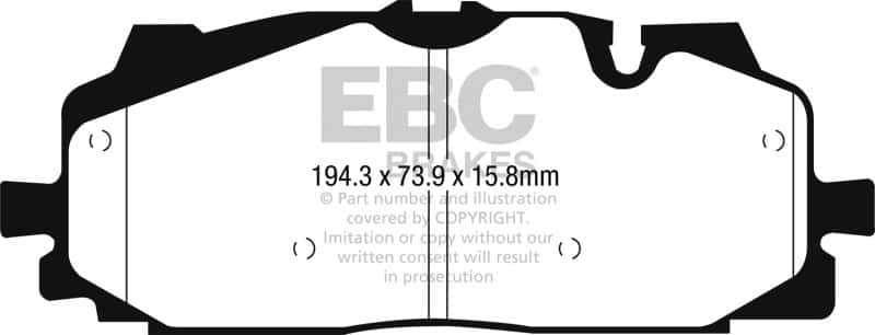 EBC — EBC 17-24 Audi RS4 2.9TT / 21-24 Audi RS3 2.5T Yellowstuff Front Brake Pads
Disc Brake Pad - view 2
