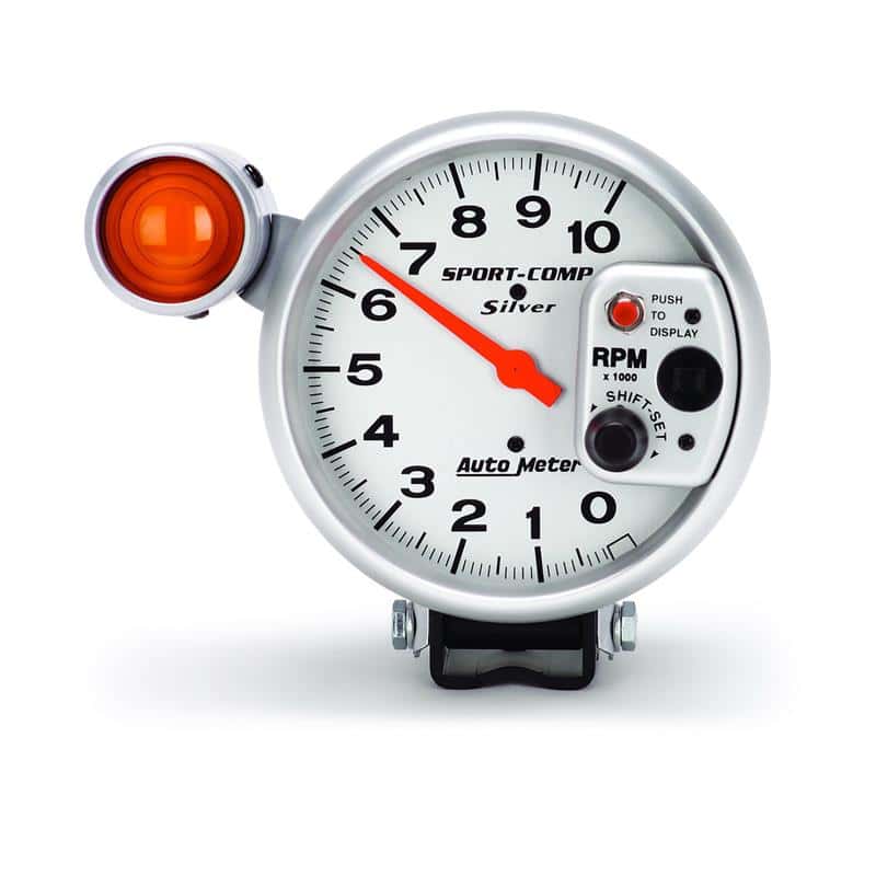 AutoMeter — Autometer Sport-Comp 5 inch 10K RPM Shift Light Silver Tach
5" TACH, 10,000 RPM, - view 2