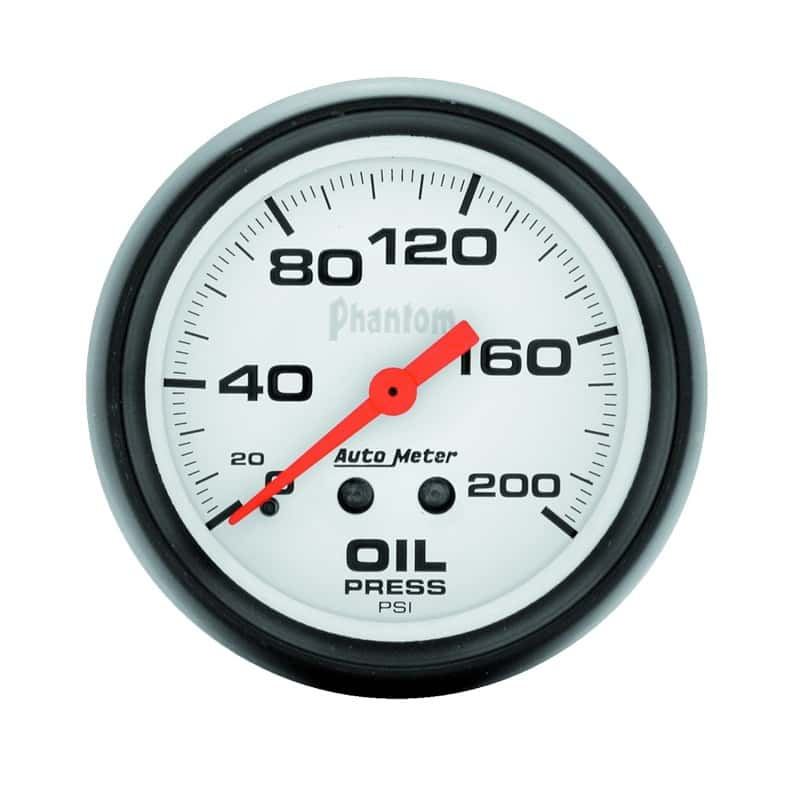AutoMeter — Autometer Phantom 66.7mm 0-200 PSI Mechanical Oil Pressure Gauge
2-5/8" OIL PRESS, 0- - view 1