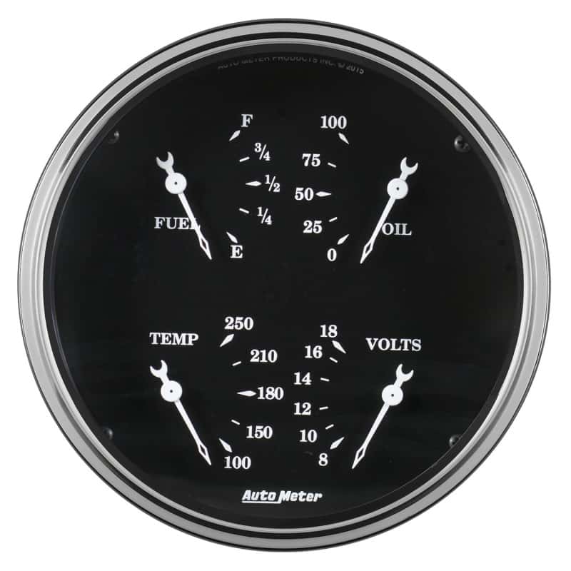 AutoMeter — Auto Meter Gauge Quad 5in 0E-90F Elec Old Tyme Black
5" QUAD GA, FUEL LEV - view 2
