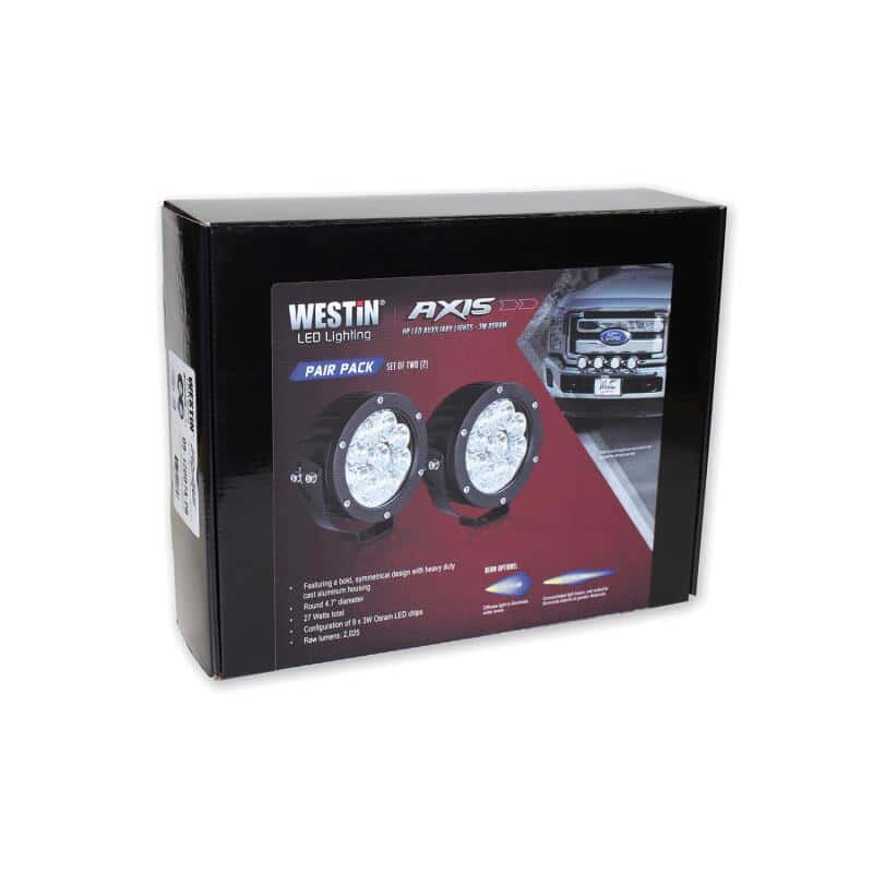 Westin — Westin Axis LED Auxiliary Light 4.75 inch Round Flood w/3W Osram (Set of 2) - Black
Offroad/Racing Lamp - view 3