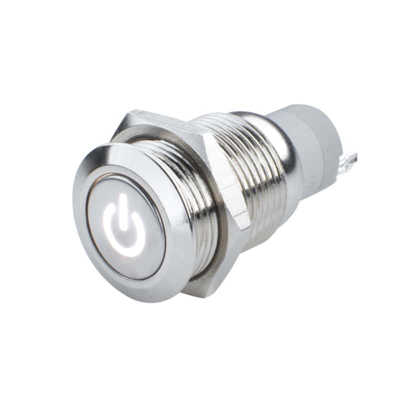 ORACLE Lighting — Oracle Pre-Wired Power Symbol Momentary Flush Mount LED Switch - White
Switches - view 1